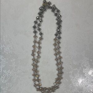 Faceted Two-Tone Bead Necklace in Champagne and Gunmetal